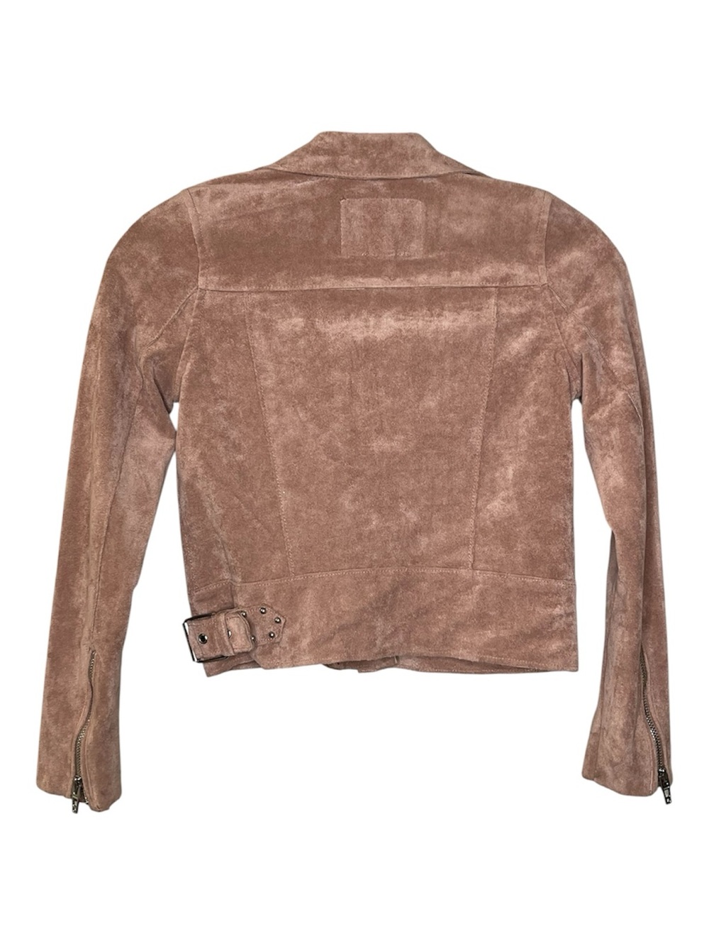 Blank NYC Faux Suede Moto Jacket - Brown Taupe Sz S - Picture 3 of 6